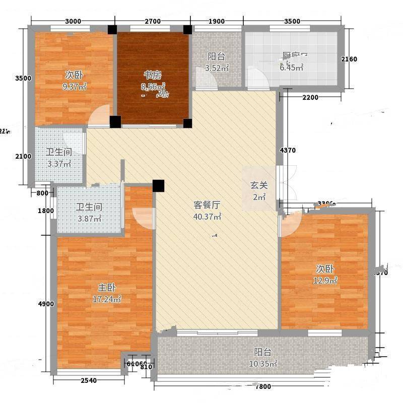 雅戈尔西湖花园4室0厅0卫145㎡户型图