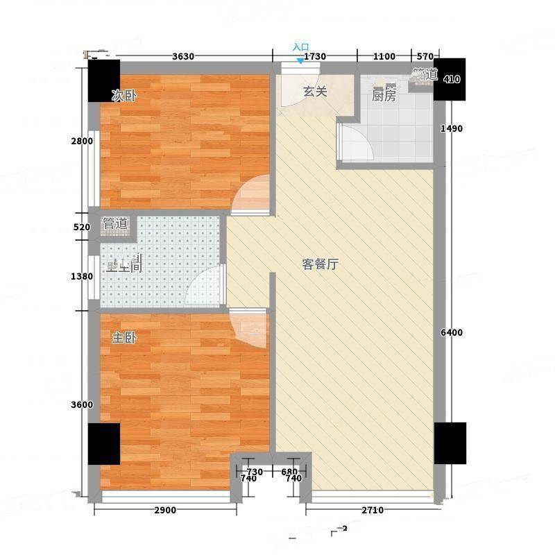 保亿风景九园二期2室0厅0卫72㎡户型图