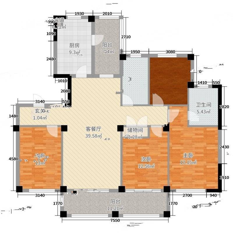 青林湾七期4室0厅0卫165㎡户型图