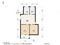 桃源里小区2室1厅1卫62㎡户型图