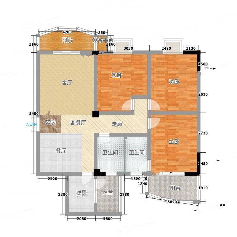 时代金贸3室0厅0卫154㎡户型图