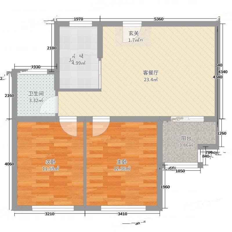 和顺家园2室0厅0卫74㎡户型图