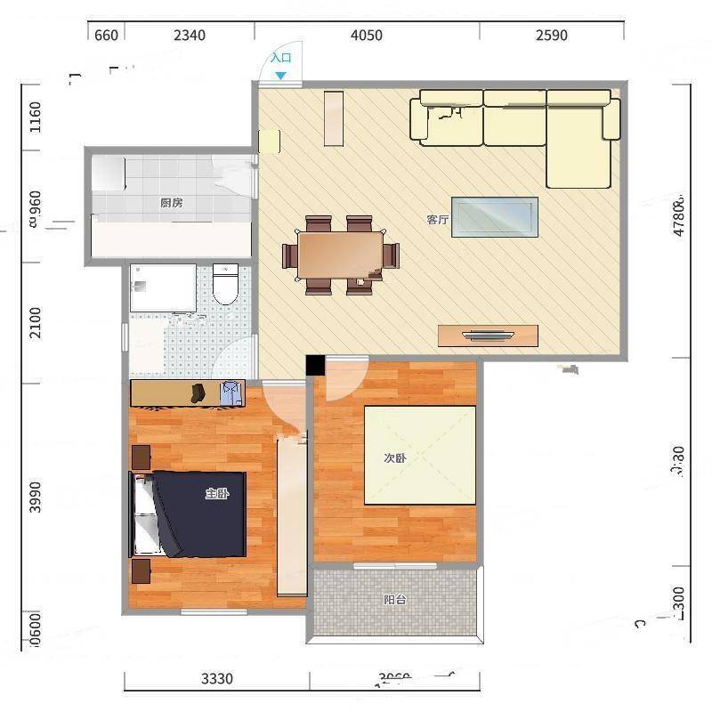 四明家园2室0厅0卫83㎡户型图