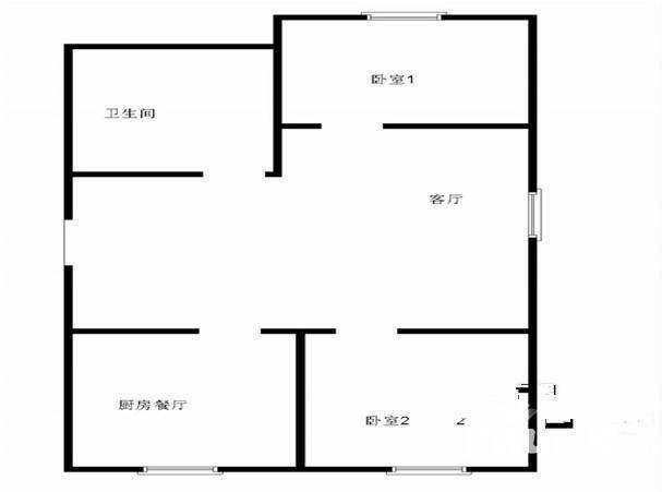 水利小区2室1厅1卫88㎡户型图