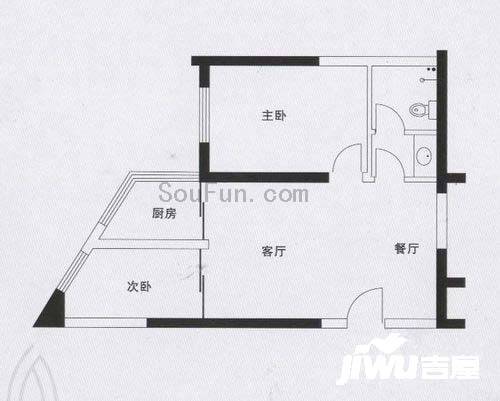 昆明大厦春苑2室2厅1卫113㎡户型图