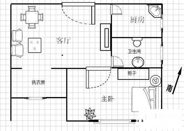 A9公馆1室1厅1卫47㎡户型图