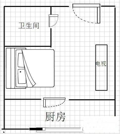 A9公馆1室1厅1卫47㎡户型图