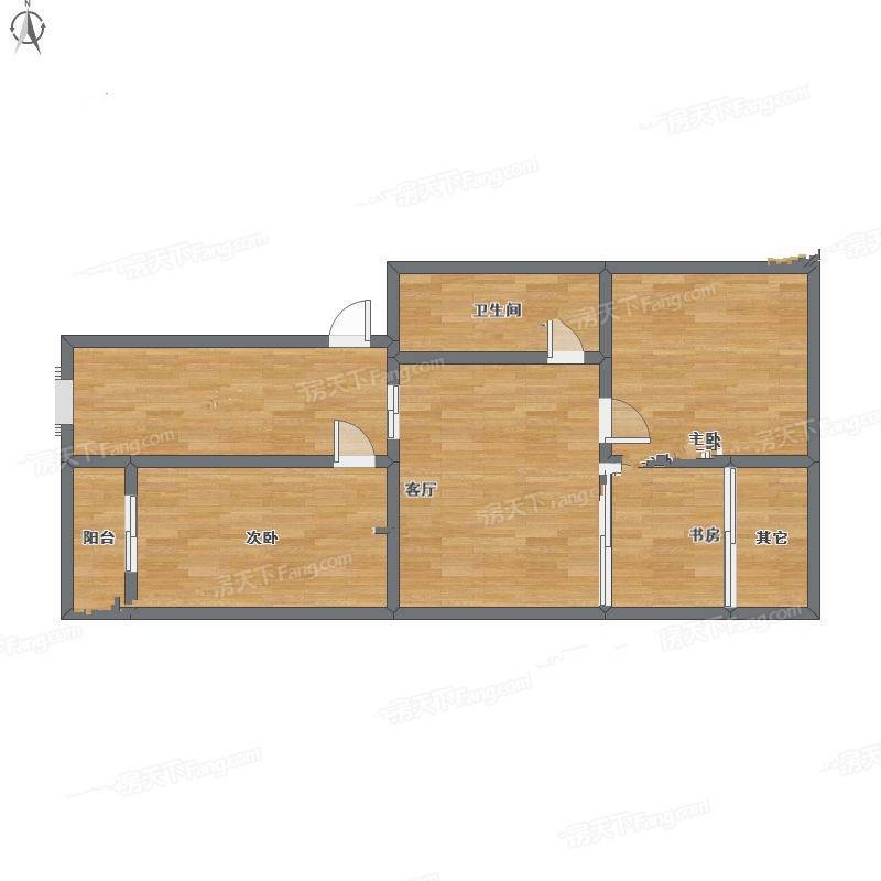 电信高层3室1厅0卫100㎡户型图