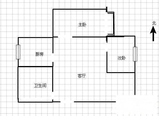 互助路德鑫园小区2室1厅1卫67㎡户型图