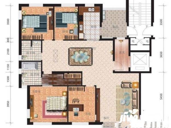 岭南郡4室2厅2卫193㎡户型图