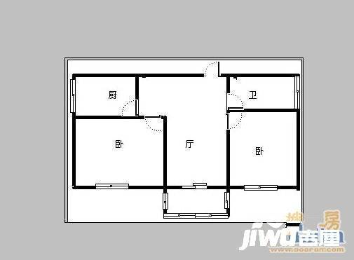 永宁庄小区2室1厅1卫77㎡户型图