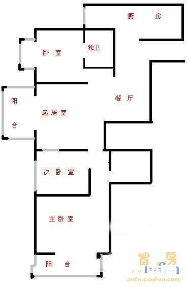 永宁庄小区3室2厅2卫132㎡户型图