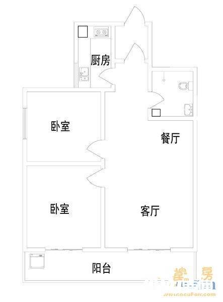 永宁庄小区2室2厅1卫87㎡户型图