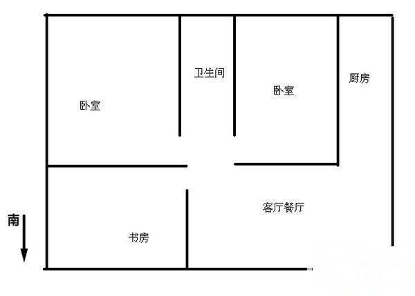 军安商住大厦2室2厅1卫106㎡户型图