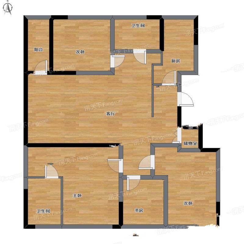 军安商住大厦4室2厅0卫103㎡户型图