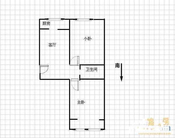 太白庭院2室1厅1卫75㎡户型图