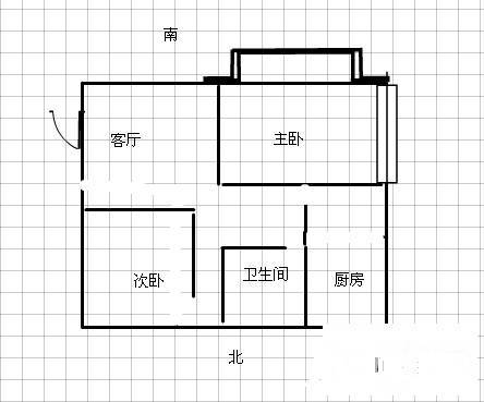 铁路局小区2室1厅1卫80㎡户型图