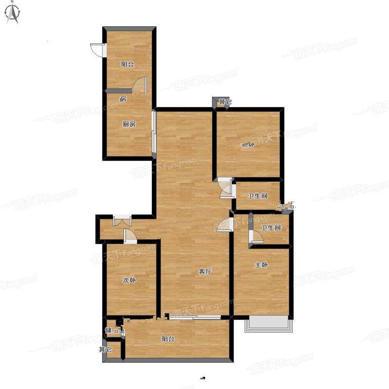 悦明园小区3室1厅0卫152㎡户型图