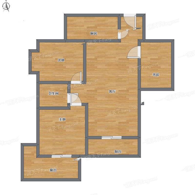 悦明园小区3室1厅0卫100㎡户型图