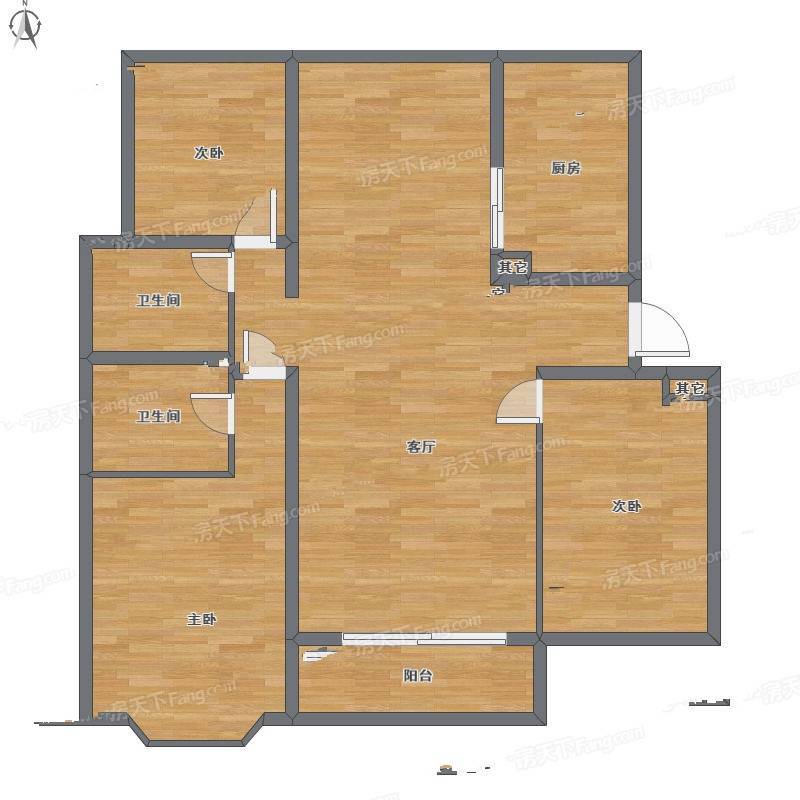 时代庭园3室1厅0卫165㎡户型图