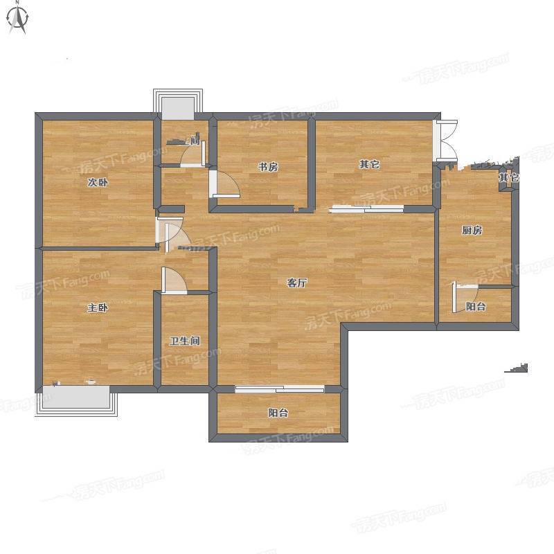 时代庭园3室1厅0卫165㎡户型图