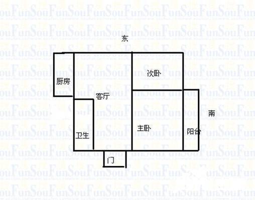 华陆小区2室1厅1卫76㎡户型图