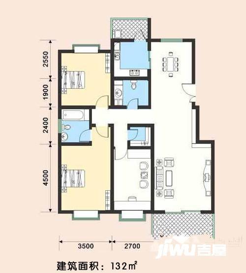 EE康城4室2厅2卫132㎡户型图