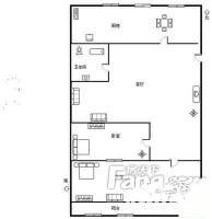 气象局家属院2室2厅1卫100㎡户型图