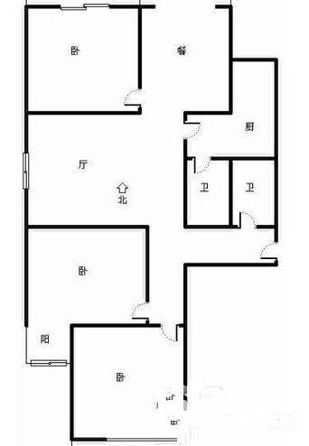 电子城教育局小区3室1厅1卫110㎡户型图