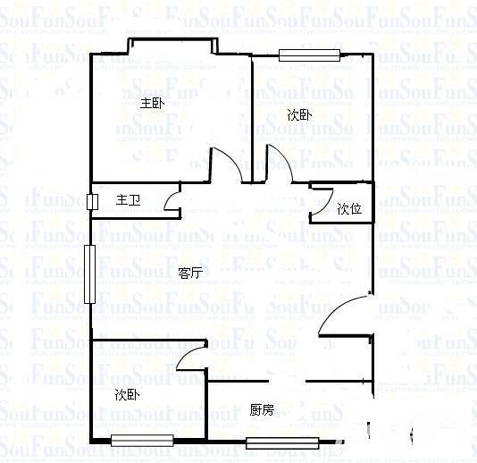 吉祥苑小区3室2厅2卫130㎡户型图