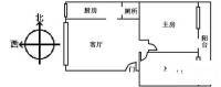 三十九所生活一区2室1厅1卫60㎡户型图