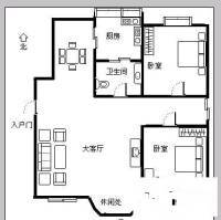 三十九所生活一区2室2厅1卫70㎡户型图