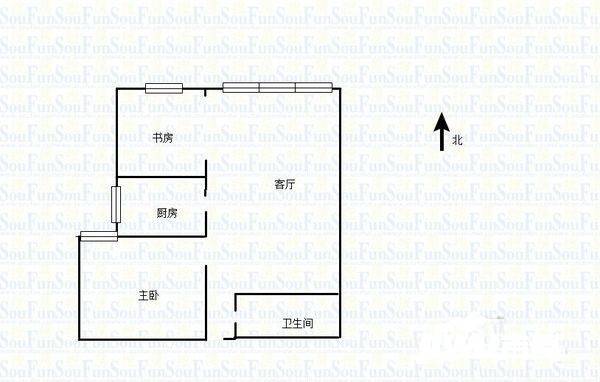 双桥国际社区1室1厅1卫65㎡户型图