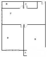 含光家属院2室1厅1卫57㎡户型图