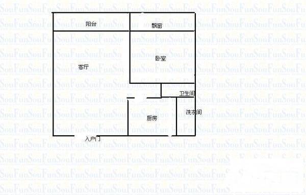 曲江哈佛公馆1室1厅1卫62㎡户型图