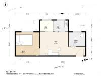 华城万象1室1厅1卫47.1㎡户型图