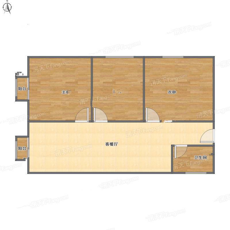 国旅唐城小区2室2厅0卫105㎡户型图