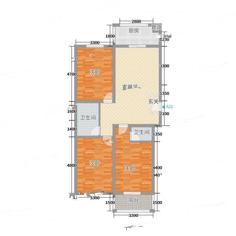 西京高层3室0厅0卫125㎡户型图