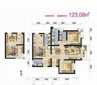 欣景苑3室2厅2卫123㎡户型图