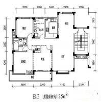 竹园小区3室1厅1卫124㎡户型图