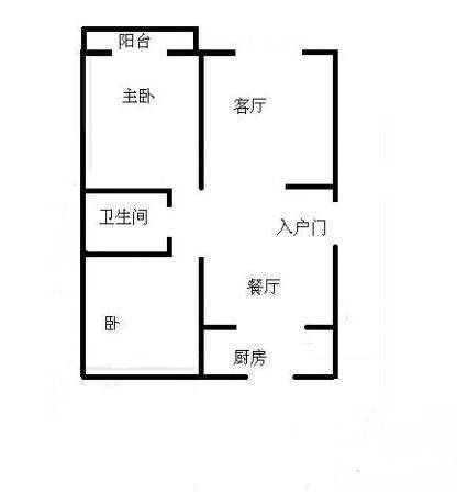 竹园小区2室2厅1卫101㎡户型图