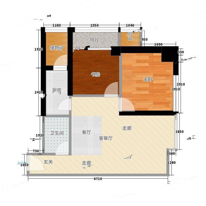 唐沣国际2室0厅0卫46㎡户型图