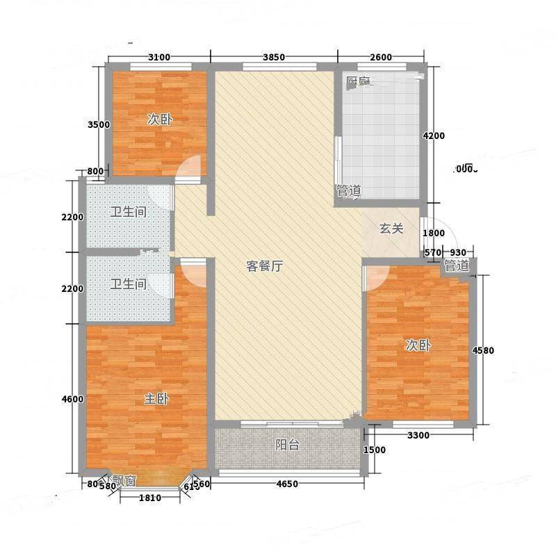 时代庭园3室0厅0卫165㎡户型图