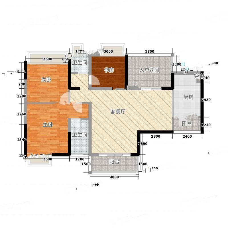 时代庭园3室0厅0卫138㎡户型图