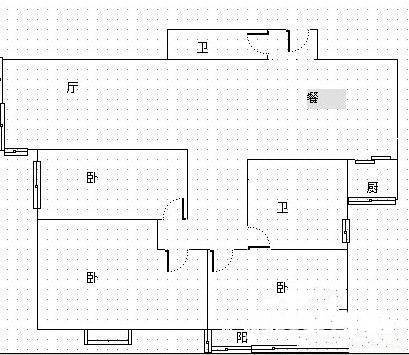 工商名都小区3室2厅2卫155㎡户型图