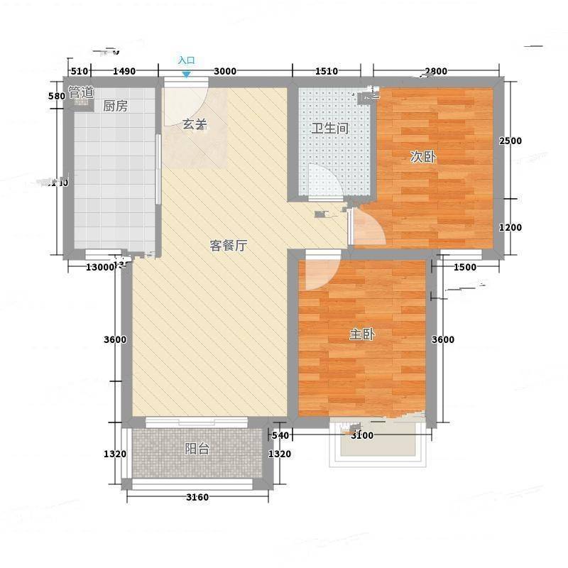 太华路鑫园小区2室0厅0卫80㎡户型图