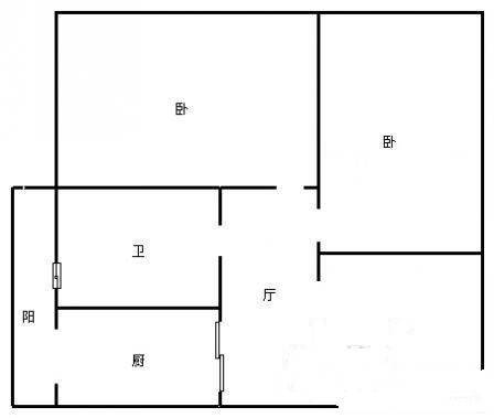 城乡路小区3室1厅1卫90㎡户型图