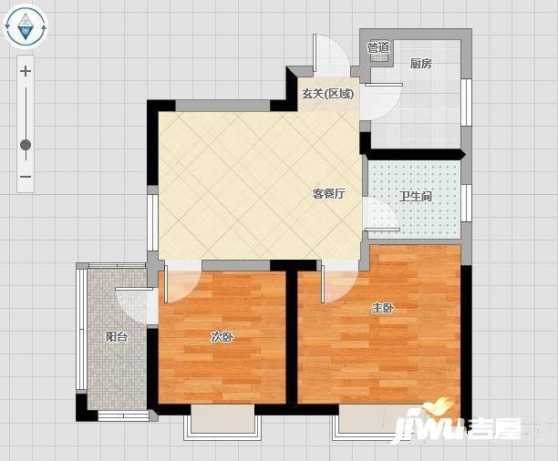 中原新城新天地2室2厅1卫90㎡户型图