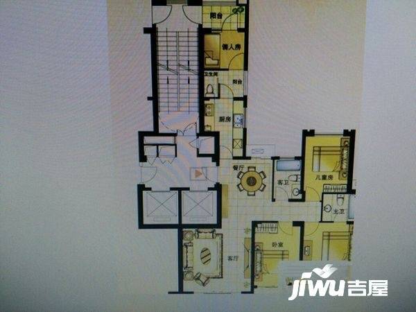 公园道1号B区3室2厅2卫135㎡户型图