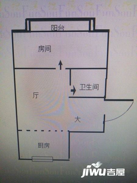 新南屿花园2室2厅2卫90㎡户型图